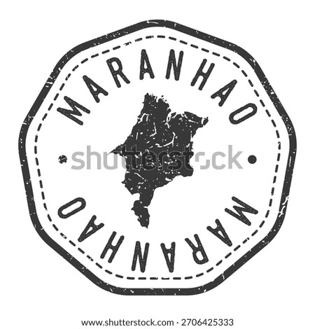Maranhão, Brazil Map Stamp Vector Retro Postmark.