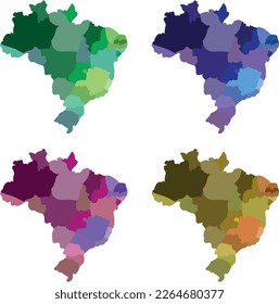 Brazil Map Stylish Vector - Mapa Brasil estilizado