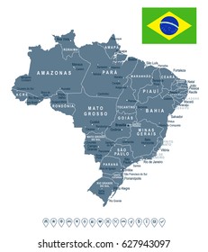 Brazil Map Vector 260nw 627943097 