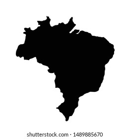 brazil map.  Vector brazil map icon