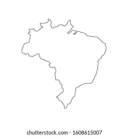 brazil map.  Vector brazil map icon