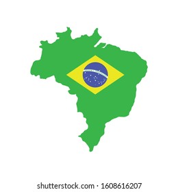 Brazil Map Vector Brazil Map Icon Stock Vector (royalty Free 