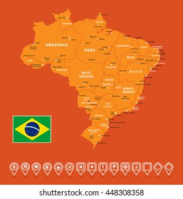 Brazil Map vector illustration