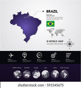 Brazil Map Vector Illustration Stock Vector Royalty Free Shutterstock