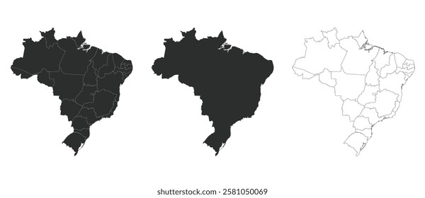 Brazil Map vector isolated on white backround