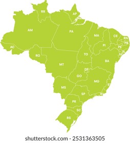 Brazil map vetor with state division