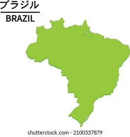 BRAZIL map. World map country vector illustration. Text means "BRAZIL"