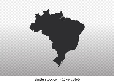 Brazil Map - World Map International vector template isolated on transparent background - Vector illustration eps 10