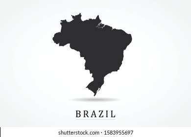 Brazil Map - World Map International vector template isolated on white background - Vector illustration eps 10