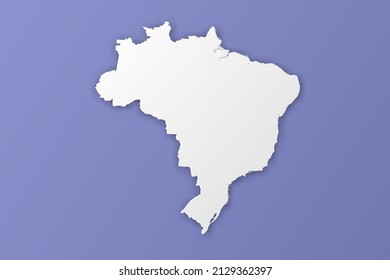 Brazil Map - World map International vector template with paper style including shadow and white color on purple background for design, infographic, banner - Vector illustration eps 10