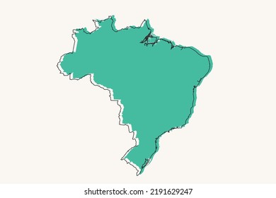 Brazil Map - World map International vector template with black and green geometric shapes and lines style isolated on white background for design, infographic - Vector illustration eps 10