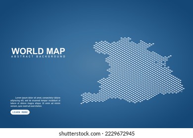 Mapa de Brasil - Mapa mundial Planilla vectorial internacional con píxeles isométricos superior y blanco, rejilla, grunge, estilo de medio tono aislado en fondo azul para el diseño, web - Ilustración vectorial eps 10