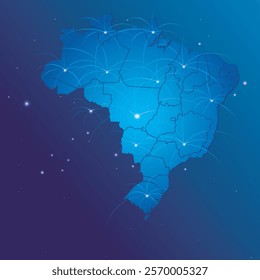Brazil map world internet network