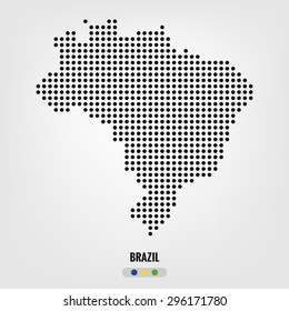 Brazil map,vector halftone dots