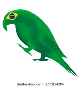 Animal nacional de Brasil, forma de loro, símbolo de país.