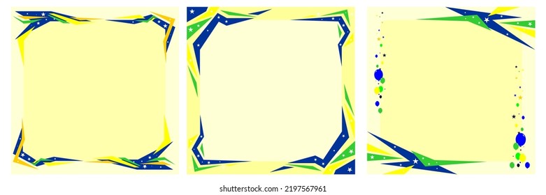 brazil national colors. brazil independence day. banner. promotion. green. yellow. blue. frame. abstract. theme. social media template