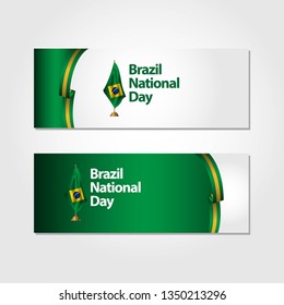 Brazil National Day Flag Vector Template Design Illustration