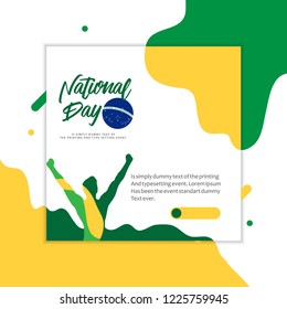 Brazil National Day Vector Template Design Illustration