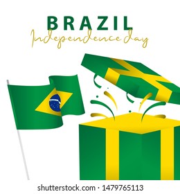 Brazil national day vector template. Design for advertising banner, greeting cards or print.