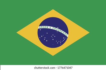 Brazil national flag in exact proportions - Vector