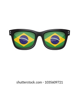 Brazil national flag fashionable sunglasses