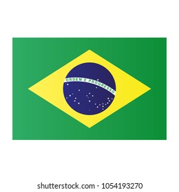 Brazil national flag on white background texture. Vector illustration state symbol.