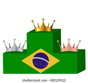 
Brazil national flag podium icon