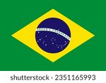 Brazil national flag. Vector design.