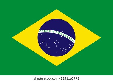 Brazil national flag. Vector design.