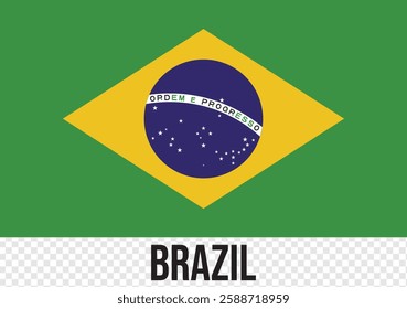 Brazil national flag. Vector design. The flag of Brazil. Flag icon. Standard color.