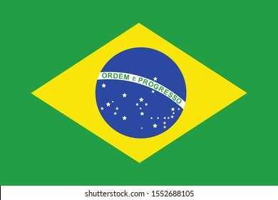 Brazil national flag vector illustration. South american country.