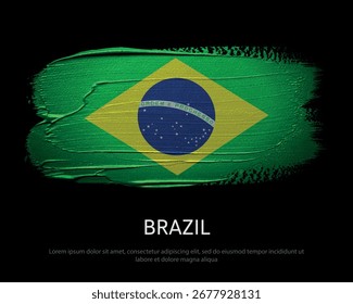 Bandeiras brasileiras sobre fundo escuro em arte estilo grunge