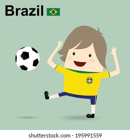 brazil national football team, businessman happy is playing soccer