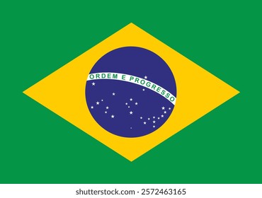 Brazil national official symbol flag.