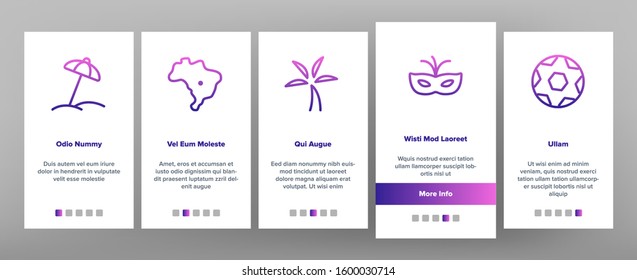 Brazil National Onboarding Mobile App Page Screen Vector