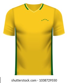 Brazil national soccer team shirt in generic country colors for fan apparel.