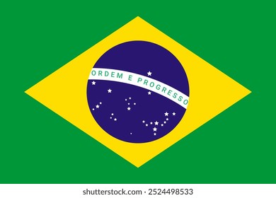 Brazil national symbol. Flag of Brazil is a sign symbol.