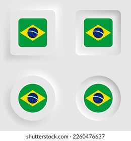 Brazil neumorphic graphic and label set. Element of impact for the use you want to make of it.