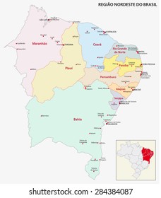 brazil northeast region map