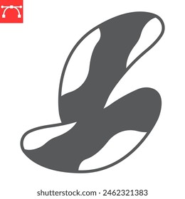 Brazil nut glyph icon, nuts and organic, brazilian nut vector icon, vector graphics, editable stroke solid sign, eps 10.