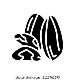 brazil nut glyph icon vector. brazil nut sign. isolated contour symbol black illustration