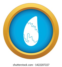 Brazil nut icon blue vector isolated on white background for any design