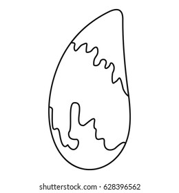 Brazil nut icon in outline style isolated on white background vector illustration