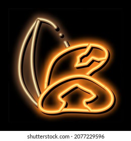 brazil nut neon light sign vector. Glowing bright icon brazil nut sign. transparent symbol illustration
