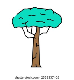 brazil nut tree line icon vector. brazil nut tree sign. isolated symbol illustration