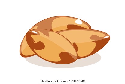 Brazil nuts on a white background