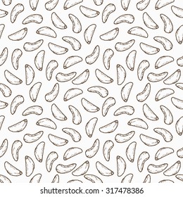 Brazil Nuts Seamless Pattern.