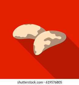 Brazil nuts. single icon in flat style vector symbol stock illustration.