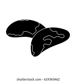 Brazil nuts.Different kinds of nuts single icon in black style vector symbol stock illustration.