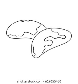 Brazil nuts.Different kinds of nuts single icon in outline style vector symbol stock illustration.
